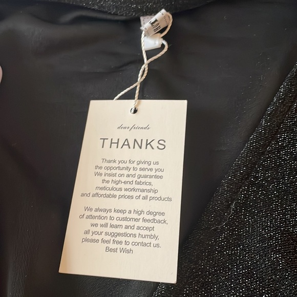 Women's Dress, Long Sleeve, V Neck, sparkly black, size Large - Picture 5 of 5